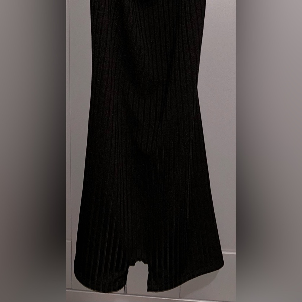 Black Ribbed Bodycon Romper - Picture 2 of 4